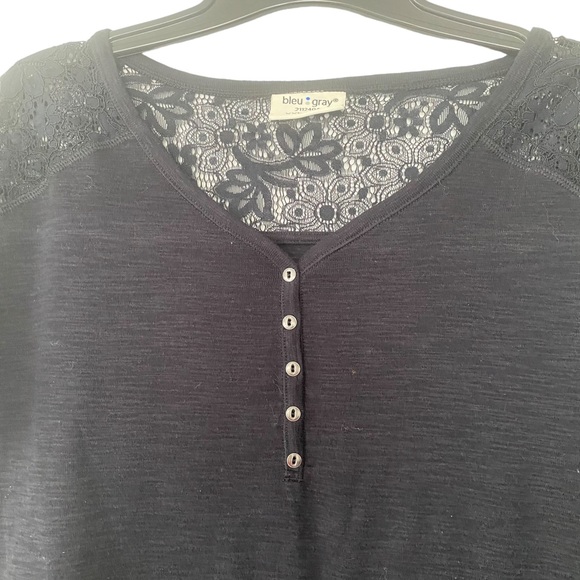 Black Cotton/Lace Top - Size XXL - Picture 3 of 5